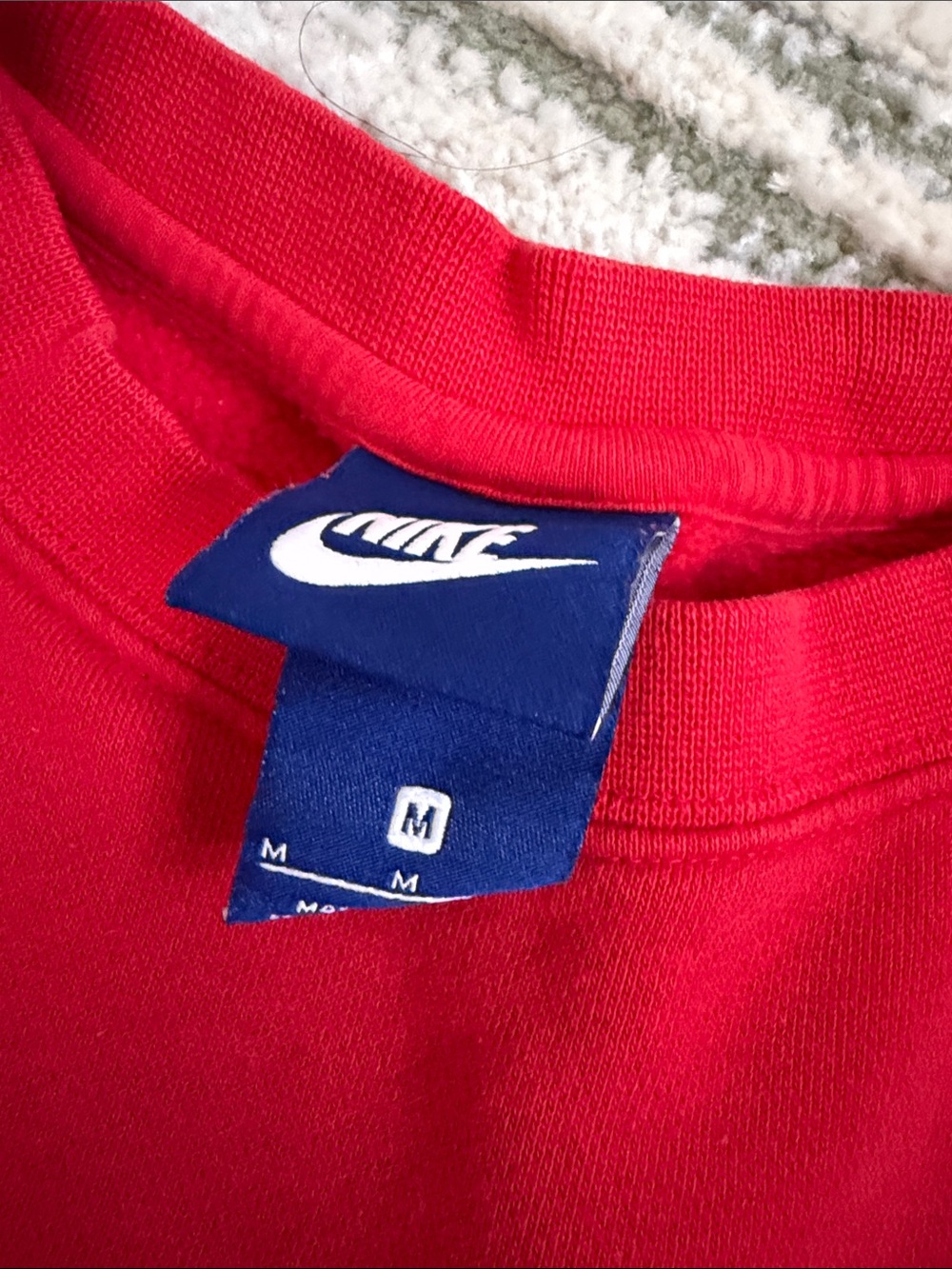 Nike Red Crewneck Sweatshirt with White Swoosh - Picture 3 of 4